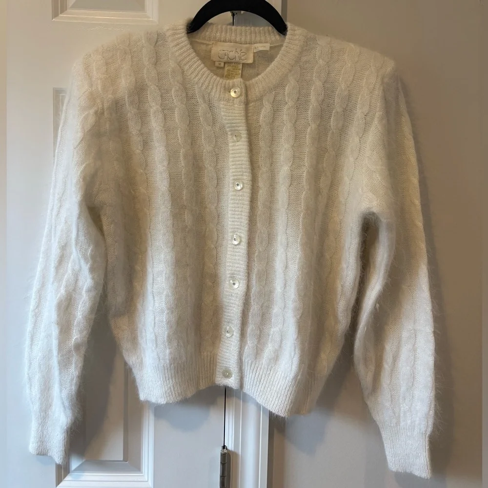 Cache Vintage Angora Metallic Cardigan Sweater - Picture 6 of 13